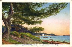 CPA Saint Raphael Var Le Lion de Terre et le Plage 