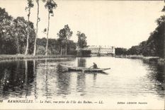 CPA Rambouillet Le Parc vue prise de l'lle des Roches 