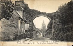 CPA Montfort l'Amaury S et O Vue de la Porte Bardoul et l'Eglise 
