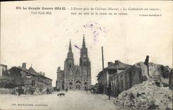 CPA La Grande 1914 15 L'Epine pres de Chalons Marne La Cathedrale est intacte Militaria