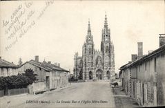 CPA Lepine Marne La Grande Rue et l'Eglise Notre Dame 
