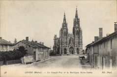 CPA Lepine Marne La Grande rue et la Basilique Notre Dame 