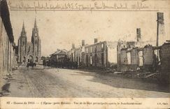 CPA Guerre de 1914 L'Epine pres Reims Vue de la principale apres le bombardement 