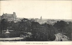 CPA Reims Panorama pris de la Gare 