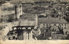 CPA Reims La Cathedrale Vue panoramique prise de la Cathedrale et la Tour du Transept cole sud vers 