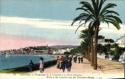 CPA Cannes Promenade de la Croisette et le Mont Chevalier 