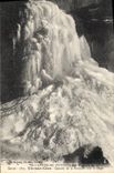 CPA Vic sur Cere Cascade de la Roucole sous la neige 