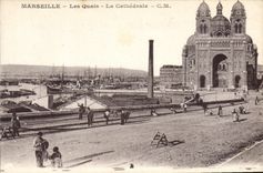 CPA Marseille Les Quais La Cathedrale 