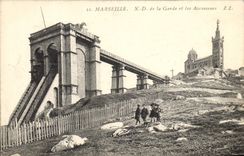 CPA Marseille ND de la Garde et les Ascenseurs 