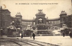 CPA Marseille Le Palais Longchamp sous la neige 