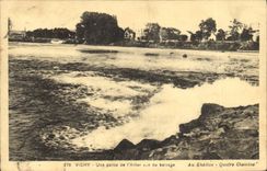 CPA Vichy Une partie de l'Allier vue du barrage 