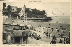 CPA Cote d'Emeraude Dinard Un coin de la Plage et Pointe de la Malouine 
