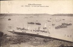 CPA Cote d'Emeraude Dinard La Cafe a Mer basse et la Rade 