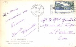 CPA Cote d'Emeraude Dinard Un Coin de la Plage Hotel Royal et Crystal Hotel 