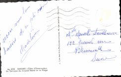 CPA Cote d'Emeraude Dinard La Terrasse du Crystal Hotel et la Plage 