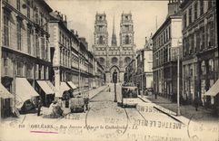 CPA Orleans Rue Jeanne d'Arc et la Cathedrale 