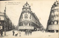 CPA Orleans Rue Bannier et Rue de la Republique 