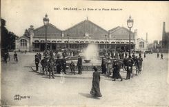 CPA Orleans La Gare et la Place Albert I 