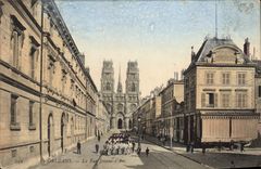 CPA Orleans La Rue Jeanne d'Arc Soldats Militaria
