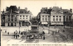 CPA Orleans Place du Martroi et Rue Royale 