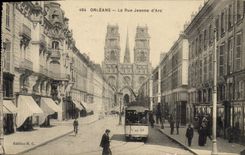 CPA Orleans La Rue Jeanne d'Arc Tramway