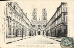 CPA Orleans La Cathedrale et la Rue Jeanne d'Arc 