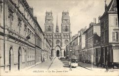 CPA Orleans La Rue Jeanne d'Arc Tramway