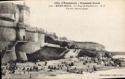 CPA Cote d'Emeraude Emerald Coast Saint Malo La Plage de Bon Secours 