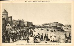 CPA Le Vieux Saint Malo Historique Funerailles de M de Chateaubriand le 19 juillet 1848