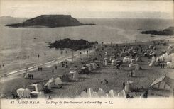 CPA Saint Malo La Plage de Bon Secours et le Grand Bey 
