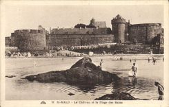 CPA Saint Malo La Chateau et la Plage des Bains 