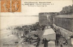 CPA Cote d'Emeraude Emerald Coast Saint Malo l'Eventail a Maree haute 