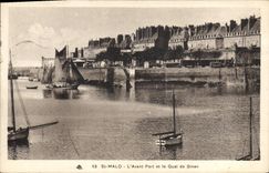 CPA St Malo l'Avant Port et le Quai de Dinan 