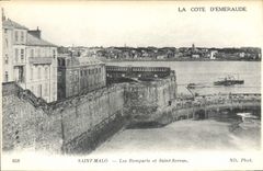 CPA Cote d'Emeraude Saint Malo Les Remparts et Saint Servan 