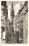 CPA Saint Malo La Grande rue et le clocher de la Cathedrale 