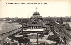 CPA Saint Malo S et V Vue sur le Sillon et le bassin prise du Chateau 