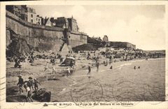 CPA Saint Malo La Plage de Bon Secours et les Remparts 