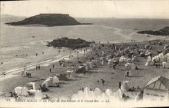 CPA Saint Malo La Plage de Bon Secours et le Grand Bey 