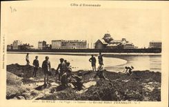 CPA Cote d'Emeraude Saint Malo La Plage Le Casino Le Grand Hotel Franklin 