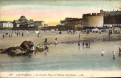 CPA Saint Malo La Grande Plage le Chateau et le Casino 