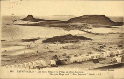 CPA Saint Malo Les deux Beys et la Plage de Bon Secours 