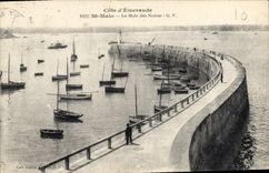 CPA Cote d'Emeraude Saint Malo Le Mole des Noires 