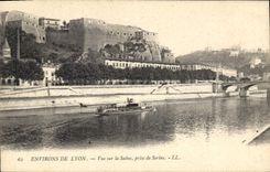 CPA Environs de Lyon Vue sur la Saone prise de Serins 