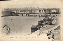 CPA Lyon Vue sur la Saone le Quai St Antoine 