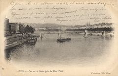 CPA Lyon Vue sur la Saone prise du Pont Tilsit 