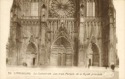 CPA Strasbourg La Cathedrale Les trois portails de la facade principale