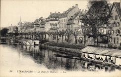 CPA Strasbourg Le Quai des Bateliers 
