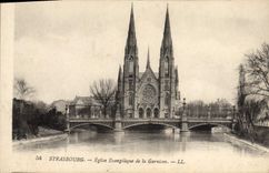CPA Strasbourg Eglise Evangelique de la Garnison 