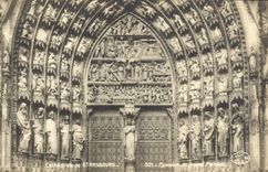 CPA Cathedrale de Strasbourg Tympan du grand portail 