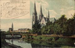 CPA Strassburg Evang Garnisonskirche u Munster 